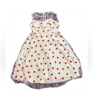Valentine Heart Tulle Overlay Dress – Retro Style